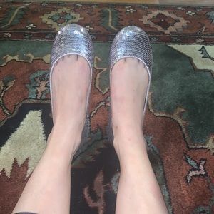 Lavender coach sequin flats